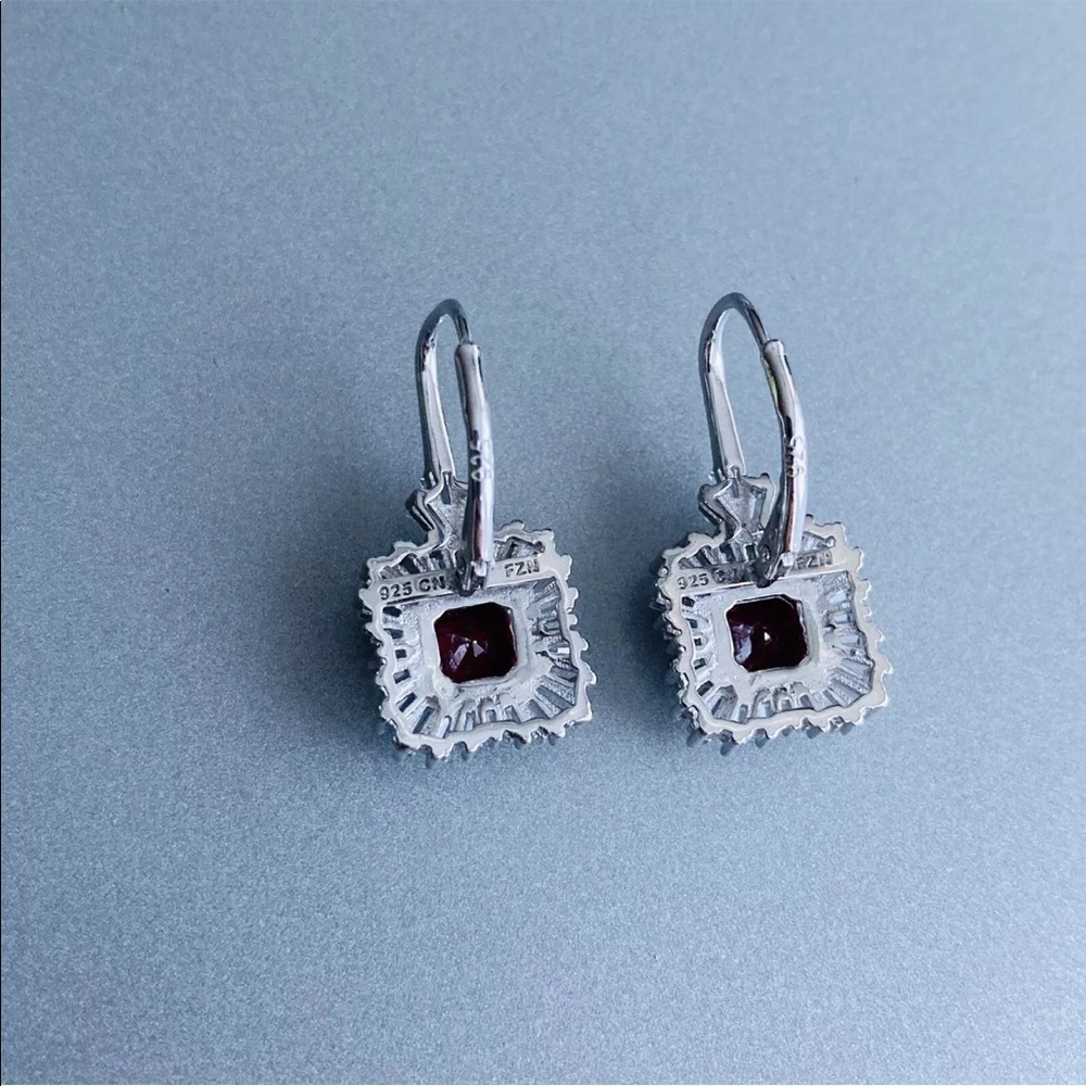 Synthetic Ruby And Cubic Zirconia Sterling Silver… - image 5
